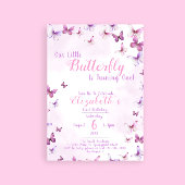 リトルバタフライピンクガールファースト誕生日 招待状