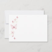 リトルバタフライピンクガールベビーシャワー サンキューカード (裏面)