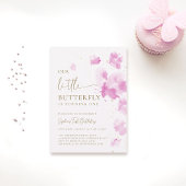 リトルバタフライピンクバジェット第1誕生日 招待状