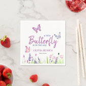 リトルバタフライピンクパープルガールベビーシャワー スタンダードカクテルナプキン (インサイチュ)