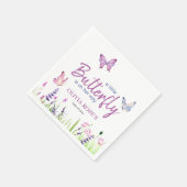 リトルバタフライピンクパープルガールベビーシャワー スタンダードカクテルナプキン (角)