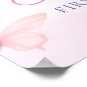 リトルバタフライピンクパープルガール誕生日へようこそ ポスター (角)