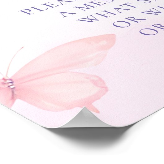 リトルバタフライピンクパープル誕生日タイムカプセル ポスター (角)