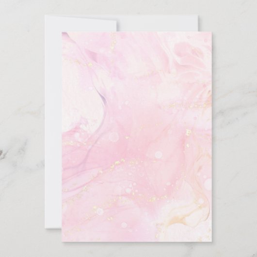 リトルバタフライピンクフローラサマーガール誕生日 招待状 (裏面)