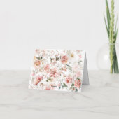 リトルバタフライピンクフローラベビーガールシャワー サンキューカード (裏面)