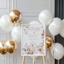 リトルバタフライピンクフローラベビーガールシャワー