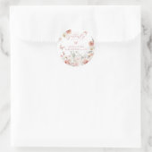 リトルバタフライピンクフローラベビーガールシャワー ラウンドシール (バッグ)