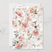 リトルバタフライピンクフローラベビーガールシャワー 招待状 (裏面)