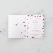 リトルバタフライファースト誕生日ガールピンク 招待状 (内部)