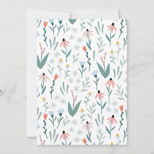 リトルバタフライフローラガール誕生日 招待状 (裏面)