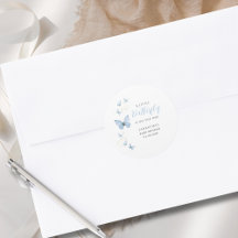 リトルバタフライブルーボーイウォーターカラーベビーシャワー