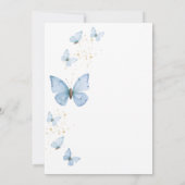 リトルバタフライブルーボーイベビーシャワー 招待状 (裏面)