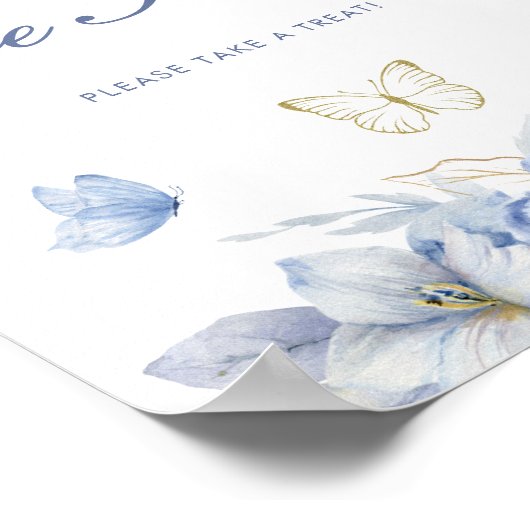 リトルバタフライベビーは甘い男の子の赤ちゃんシャワー ポスター (角)