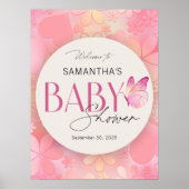 リトルバタフライベビーシャワーウェルカムサイン ポスター (正面)