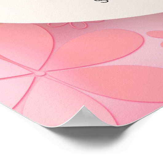 リトルバタフライベビーシャワーウェルカムサイン ポスター (角)