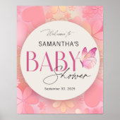 リトルバタフライベビーシャワーウェルカムサイン ポスター (正面)