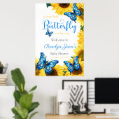 リトルバタフライベビーシャワーセンターピースヒマワリ ポスター (ホームオフィス)