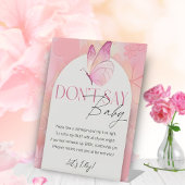 リトルバタフライベビーシャワー言わないベビーゲーム 台座サイン