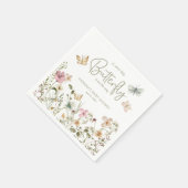 リトルバタフライボホベイビーシャワー スタンダードカクテルナプキン (角)