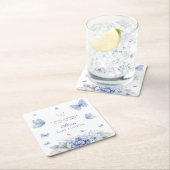 リトルバタフライボーイ赤ちゃんシャワー スクエアペーパーコースター (インサイチュ)