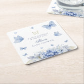 リトルバタフライボーイ赤ちゃんシャワー スクエアペーパーコースター (アングル)