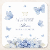 リトルバタフライボーイ赤ちゃんシャワー スクエアペーパーコースター (正面)