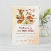リトルバタフライマッシュルームワイルドフラワー誕生日 招待状 (スタンド正面)