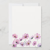 リトルバタフライワイルドパープルピンクベビーガールシャワー 招待状 (裏面)