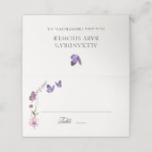 リトルバタフライワイルドフラワーパープルベビーシャワー プレイスカード (外部開封)