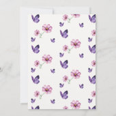 リトルバタフライワイルドフラワーピンク赤ちゃんガールシャワー 招待状 (裏面)
