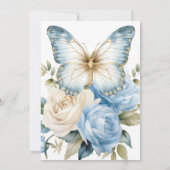 リトルバタフライワイルドフラワーフローラベビーシャワー 招待状 (裏面)