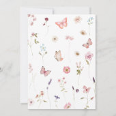 リトルバタフライワイルドフラワーベビーシャワー 招待状 (裏面)