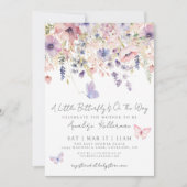 リトルバタフライワイルドフラワーベビーシャワー 招待状 (正面)