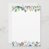 リトルバタフライ春ワイルドフラワーベビーシャワー 招待状 (裏面)