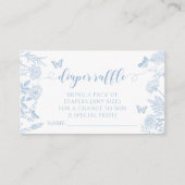 リトルバタフライ男の赤ちゃんシャワーおむつラッフル エンクロージャーカード (正面)