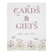 リトルバタフライ1st誕生日カードとギフトサイン ポスター (正面)