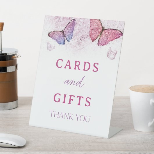 リトルバタフライ1st誕生日カードとギフトサイン 台座サイン (インサイチュ)