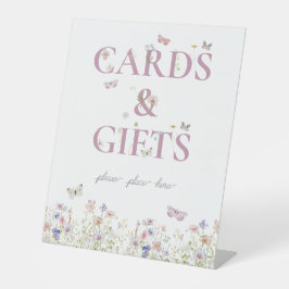 リトルバタフライ1st誕生日カードとギフトサイン 台座サイン