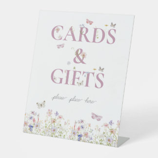 リトルバタフライ1st誕生日カードとギフトサイン 台座サイン