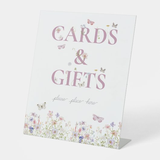 リトルバタフライ1st誕生日カードとギフトサイン 台座サイン (正面)