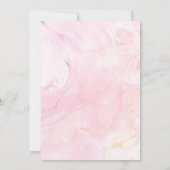 リトルバタフライ ピンクフラワーのサマーガール 誕生日 招待状 (裏面)