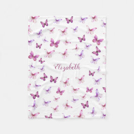 リトルバタフライ ファーストバースデー ベビーガール フリースブランケット