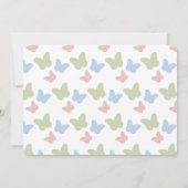 リトルバタフライ 水仙 ピンク フォト 1歳 誕生日 招待状 (裏面)