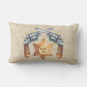 リトルバッカルーカウボーイ少年の名前を2辺に追加 ランバークッション (裏面)