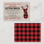 リトルバック赤ちゃんシャワー |招待状挿入カード 名刺 (正面/裏面)