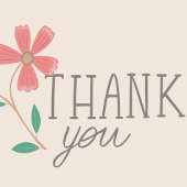リトルバドフローラハンドレタリングサンキューユー サンキューカード