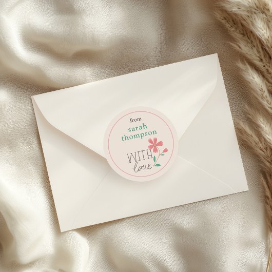 リトルバドフローラハンドレタリングシール ラウンドシール