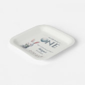 リトルバニーが1ブルーボーイズ1歳の誕生日を飾る ペーパープレート (傾斜あり)