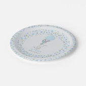 リトルバニーとバルーンブルーボーイベビーシャワー ペーパープレート (アングル)