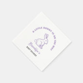 リトルバニーイースターベイビーシャワーホワイトパープルクール スタンダードカクテルナプキン (角)